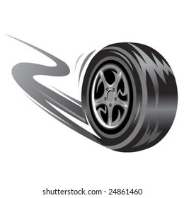 vector  racing wheel. Speed related illustration