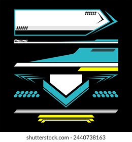 Gráfico de fondo de envoltura de carreras de vectores para deportes de motor, calcomanías de coches