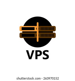 Vector rackmount technologic icon - VPS yellow