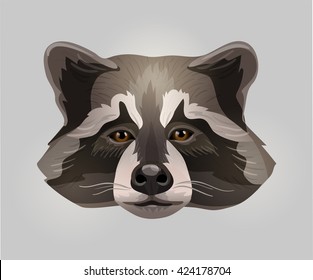 Vector Racoon Face