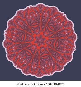 Vector rad pattern with arabesques and floral elements