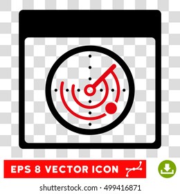 Vector Radar Calendar Page EPS vector pictograph. Illustration style is flat iconic bicolor intensive red and black symbol on a transparent background.