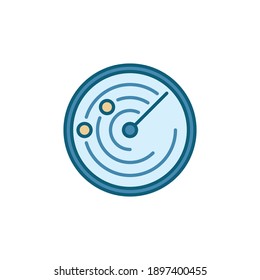 Vector Radar vector concept circular colored icon or symbol 