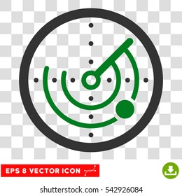 Vector Radar EPS vector pictogram. Illustration style is flat iconic bicolor green and gray symbol on a transparent background.