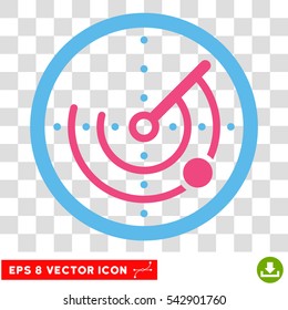 Vector Radar EPS vector pictograph. Illustration style is flat iconic bicolor pink and blue symbol on a transparent background.