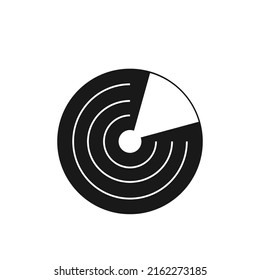 Vector radar icon - linear radiolocation sign or design element