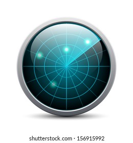 Vector radar icon on white background