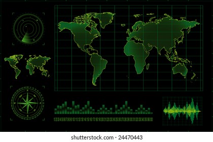 Vector radar screen