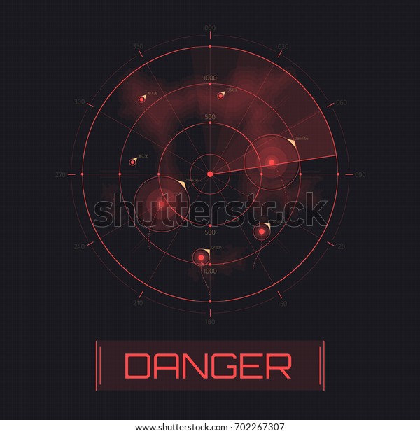 Vector Radar Screen Text Warning Message Stock Vector Royalty Free