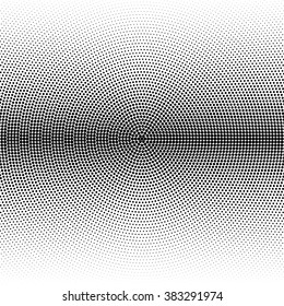 Vector radial halftone black background pattern on white