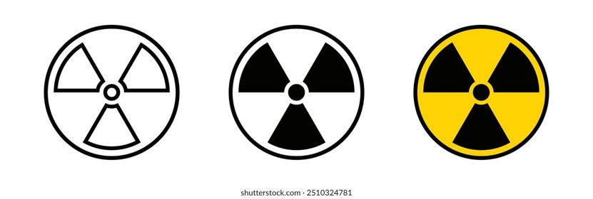 Icono de símbolo de peligro de radiación de Vector