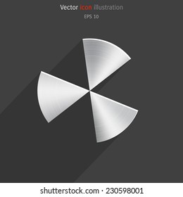 Vector radiation metallic icon. Eps 10.