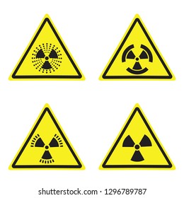 Vector radiation sign warning yellow board