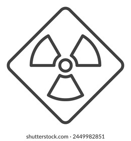 Vector Radiation Warning concept minimal linear icon or symbol