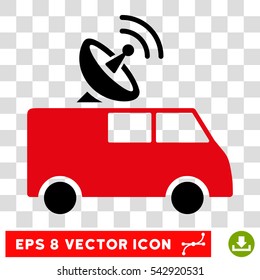 Vector Radio Control Car EPS vector pictogram. Illustration style is flat iconic bicolor intensive red and black symbol on a transparent background.