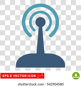 Vector Radio Control Joystick EPS vector icon. Illustration style is flat iconic bicolor cyan and blue symbol on a transparent background.