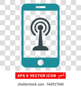 Vector Radio Control Smartphone EPS vector icon. Illustration style is flat iconic bicolor soft blue symbol on a transparent background.