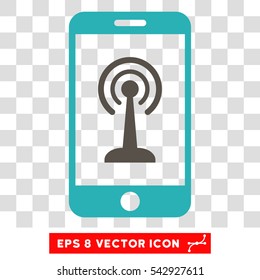 Vector Radio Control Smartphone EPS vector icon. Illustration style is flat iconic bicolor grey and cyan symbol on a transparent background.