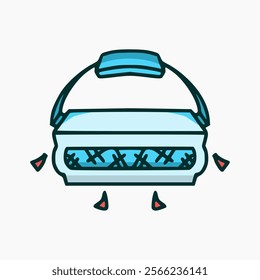 vector radio design with cartoon style on a white background