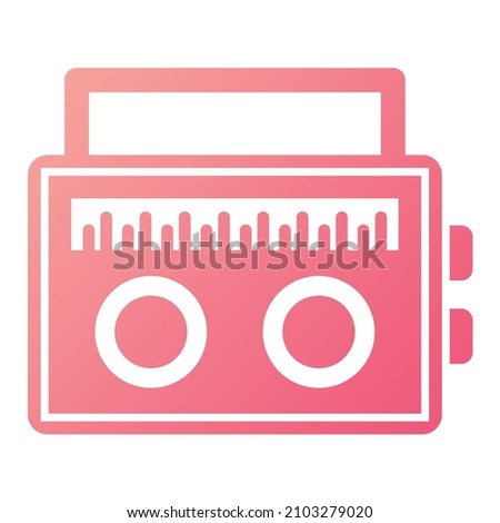 Vector Radio Glyph Gradient Icon Design
