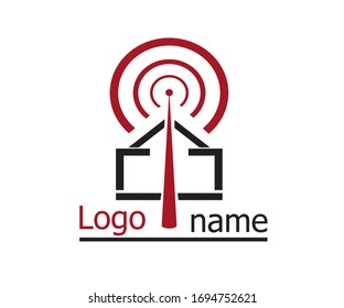 vector radio house logo design