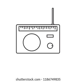 Vector radio icon. Black icon pictogram. Modern flat design vector illustration, quality concept for web banners, web and mobile applications, infographics. Vector icon isolated on gradient background