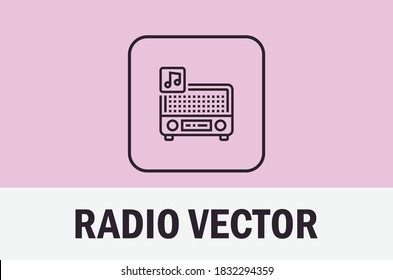 Vector of radio icon. Isolated on pastel background. For designer.
