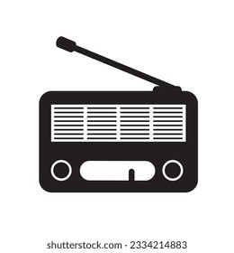 vector radio icon isolated on white background, portable radio receiver