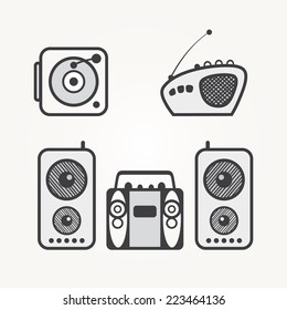 vector radio icons