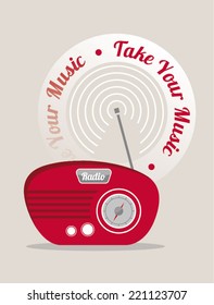 Vector radio illustration.