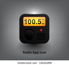 Vector radio player button / icon for websites (UI) or applications (app) for smartphones or tablets