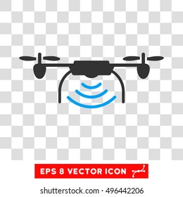 Vector Radio Transmitter Drone EPS vector pictogram. Illustration style is flat iconic bicolor blue and gray symbol on a transparent background.