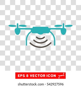 Vector Radio Transmitter Drone EPS vector icon. Illustration style is flat iconic bicolor grey and cyan symbol on a transparent background.