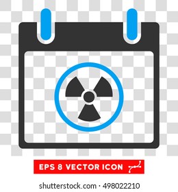 Vector Radioactive Calendar Day EPS vector pictogram. Illustration style is flat iconic bicolor blue and gray symbol on a transparent background.