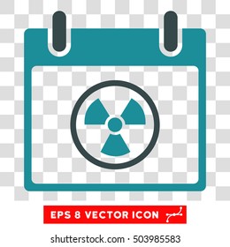 Vector Radioactive Calendar Day EPS vector icon. Illustration style is flat iconic bicolor soft blue symbol on a transparent background.