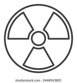 Vector Radioactive Hazard Warning concept simple icon or Iniciar sesión thin line style