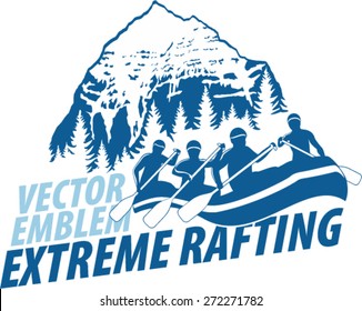  vector rafting emblem label