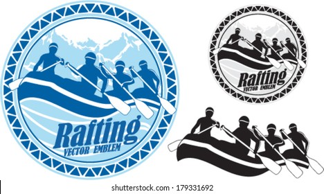 vector rafting emblem labels