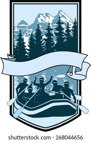 vector rafting emblem logo