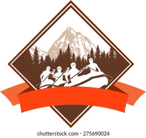 vector rafting emblem logo