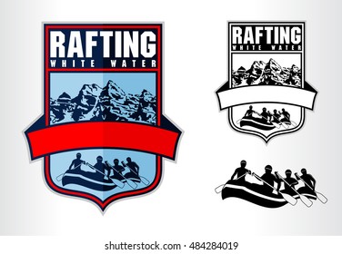  vector rafting emblem logo label