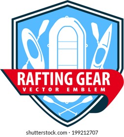 vector rafting gear emblems labels