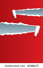 vector ragged paper with bottom layer (gray) for your image or text