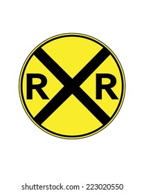 Vector Railway Crossing Traffic Sign