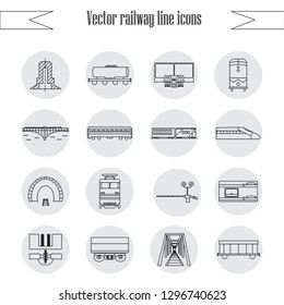 Vector railway line icons