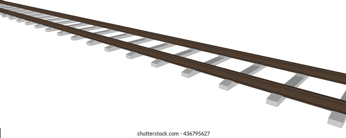 Vector railway railroad track silhouettes.