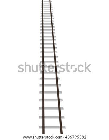 Vector railway railroad track silhouettes.