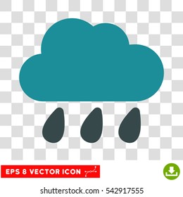 Vector Rain Cloud EPS vector pictogram. Illustration style is flat iconic bicolor soft blue symbol on a transparent background.