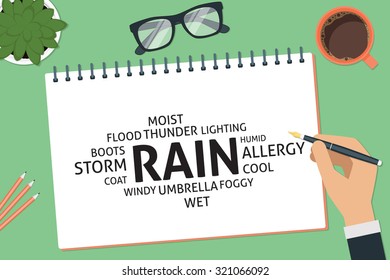 vector rain concept,template