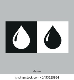 	
Vector Rain Drop Icon. Two-tone Version On Black And White Background